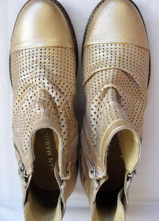 495. черевики золоті шкіряні san marina португалія - 40 р.7 фото