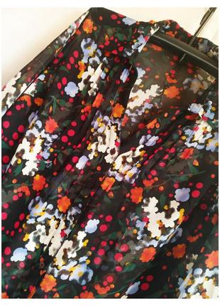 Літня жіноча блузка кофточка під шифон,тунічка в квітковий принт,б/у в дуже хорошому стані2 фото