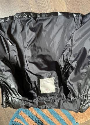 Zara кожаная куртка косуха осень утепленная черная 4 р6 фото