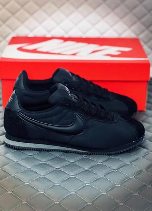 Кроссовки мужские nike classic cortez nylon all black кросівки кортези