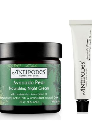 Ночной питательный крем с авокадо и грушей antipodes avocado pear nourishing night cream 15ml (туба)