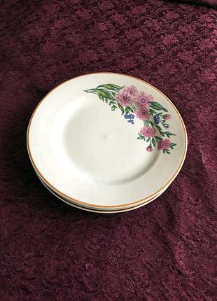 Тарілки блюдця з квітами 4 шт.