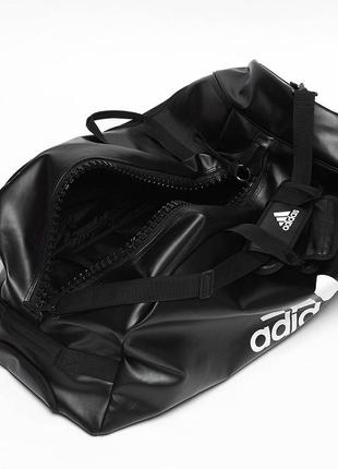 Дорожная сумка на колесах с белым логотипом judo | черная | adidas adiacc056j6 фото