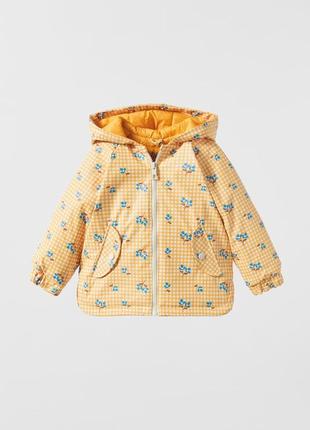 Куртка дощовик zara 98 см не промокає жовта курточка дитяча1 фото