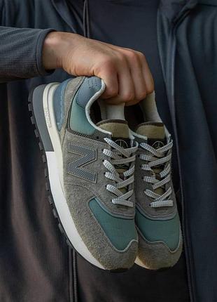 Stone island 🔝✔️©️ нью беланс 574 кроссовки new balance 574 замша текстиль пена резина стоун исланд