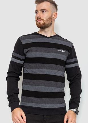 Батник чоловічий у смужку, колір чорно-сірий, 235r22216