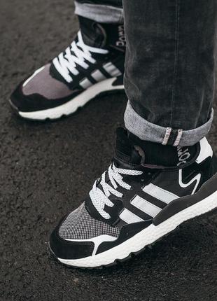 Кросівки adidas nite jogger black\white