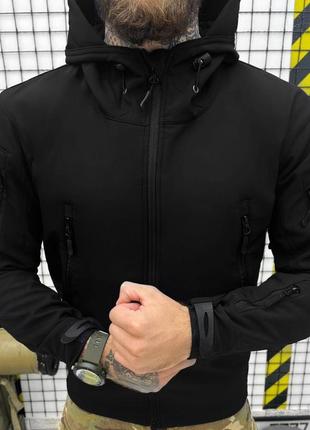 Чоловіча водонепроникна куртка softshell silver knight windstoper з капюшоном та вентиляційними вставками чорна розмір 3xl