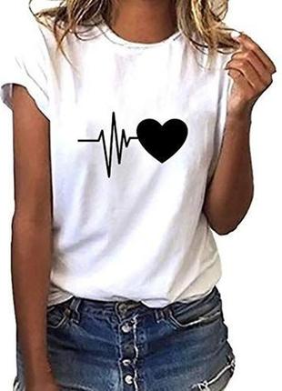 Крутая футболка с ручной росписью красками рисунок не принт сердце минимализм