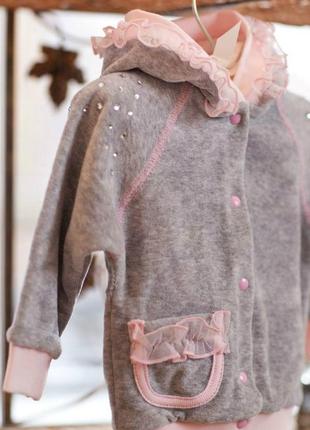 Костюм детский велюровый нарядный на девочку фирмы happytot3 фото