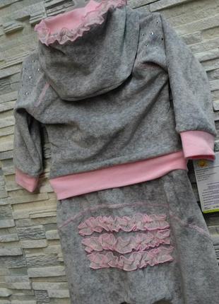 Костюм детский велюровый нарядный на девочку фирмы happytot8 фото