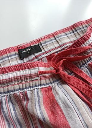 Красивая стильная летняя юбка из натуральной ткани в горизонтальную полоску6 фото