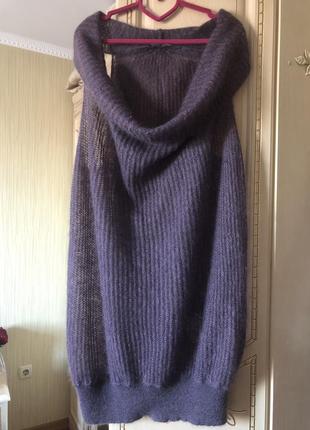 Стильный мохеровый жилет туника жилетка, натуральный мохер, plein sud jeanius