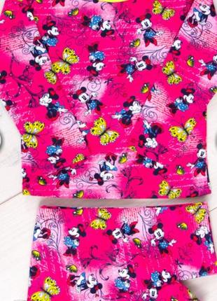 Пижама теплая с начесом, минни маус, , 104см, 3-4года1 фото