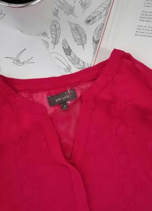 Малиновая блузка  рубашка с вышивкой per una m&s6 фото