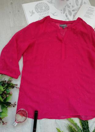 Малиновая блузка  рубашка с вышивкой per una m&s7 фото