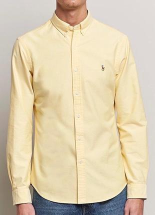 Классическая рубашка ralph lauren oxford slim fit shirt canary yellow