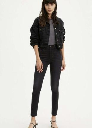 Джинсы женские levis 721 p.25 high rise skinny black1 фото