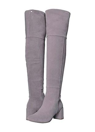 Taryn rose оригинал серо-бежевые высокие сапоги ботфорты на удобном каблуке бренд из сша2 фото