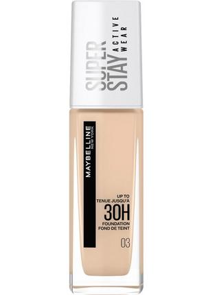 Тональний крем maybelline new york super stay 30h 03 - true ivory1 фото