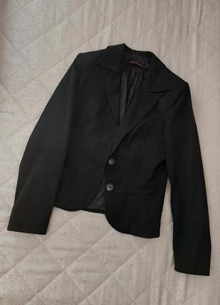 Базовый черный пиджак блейзер natali bolgar вискоза шерсть1 фото