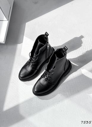 Стильные топовые черные ботинки женские, весенняя, осенние, деми, кожаные/кожа-женская обувь на осень 20233 фото