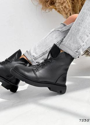 Стильні топові чорні черевики жіночі,весняно-осінні,демі,шкіряні/шкіра-жіноче взуття на осінь 20235 фото