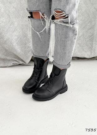 Стильні топові чорні черевики жіночі,весняно-осінні,демі,шкіряні/шкіра-жіноче взуття на осінь 20238 фото