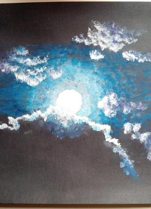 Картина акрил "місяць по небу ходить"