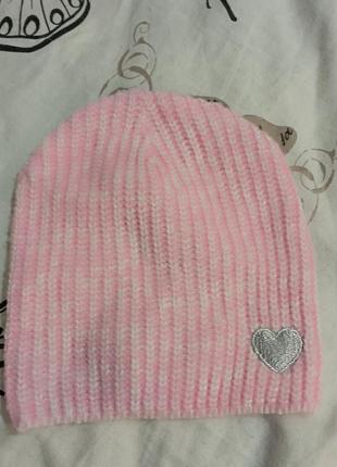 Шапка. шапочка розовая. сердце