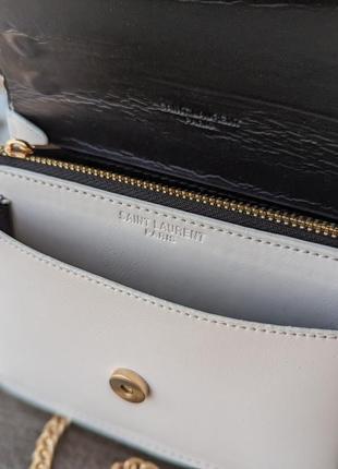 Біла жіноча міні сумочка клатч на ланцюжку, маленька молодіжна модна брендова сумка крос-боді8 фото