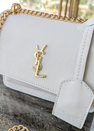 Біла жіноча міні сумочка клатч на ланцюжку, маленька молодіжна модна брендова сумка крос-боді4 фото