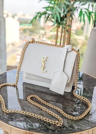 Біла жіноча міні сумочка клатч на ланцюжку, маленька молодіжна модна брендова сумка крос-боді2 фото