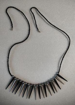 Оригинальное ожерелье, колье, бусы, подвеска на нити из бисера2 фото