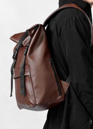 Рюкзак ролл sambag унисекс rolltop milton шоколадный3 фото