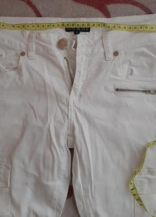 Белые скинни amy&amp;ivy с кармашками и карманами карго. размер s6 фото