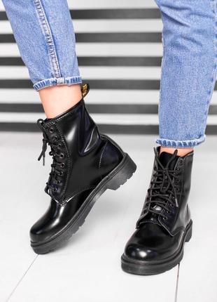 Шикарные ботинки dr. martens black лаковые