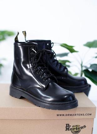 Шикарные ботинки dr. martens black лаковые3 фото