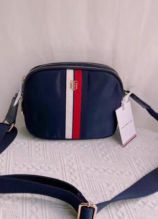 Женская синяя сумка tommy hilfiger, томи хилфигер