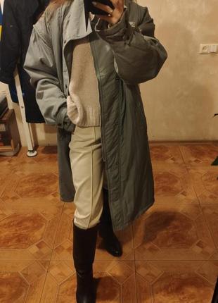 Трендовое оверсайз объемное пальто пуховик трентч плащ стеганое с утеплителем куртка5 фото