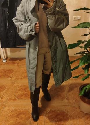 Трендовое оверсайз объемное пальто пуховик трентч плащ стеганое с утеплителем куртка2 фото