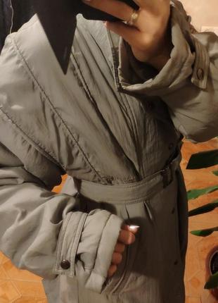 Трендовое оверсайз объемное пальто пуховик трентч плащ стеганое с утеплителем куртка4 фото