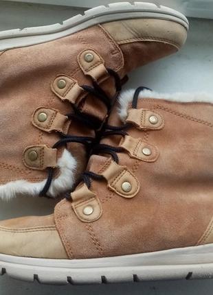 25 см. утеплённые кожаные ботинки sorel waterproof (оригинал).3 фото