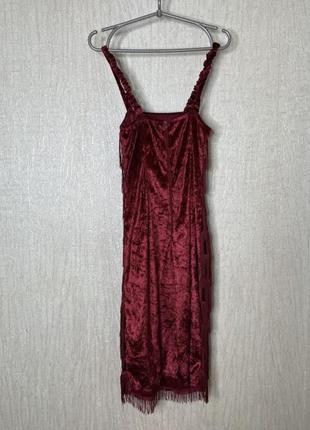 Червона оксамитова сукня з бахромою в стилі гетсбі, одрі хепберн, 20х4 фото