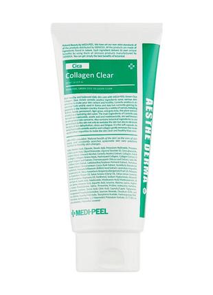 Заспокійлива та глибоко очисна пінка medi-peel green cica collagen clear 300 ml