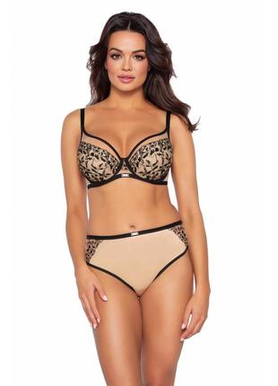 Ava retro av 2059 push up beige бежевый с черным бюстгальтер из пуш-ап польша