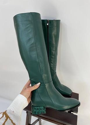 Сапоги классические женские деми зима кожа замш