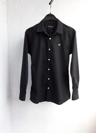 Рубашка lyle&scott черная, х/б, в размере s