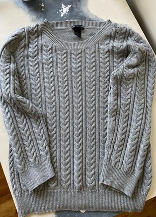 Серый джемпер h&amp;m basic. осенний свитер.