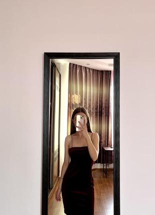 Платье бархатное, бордо, размер s-m7 фото